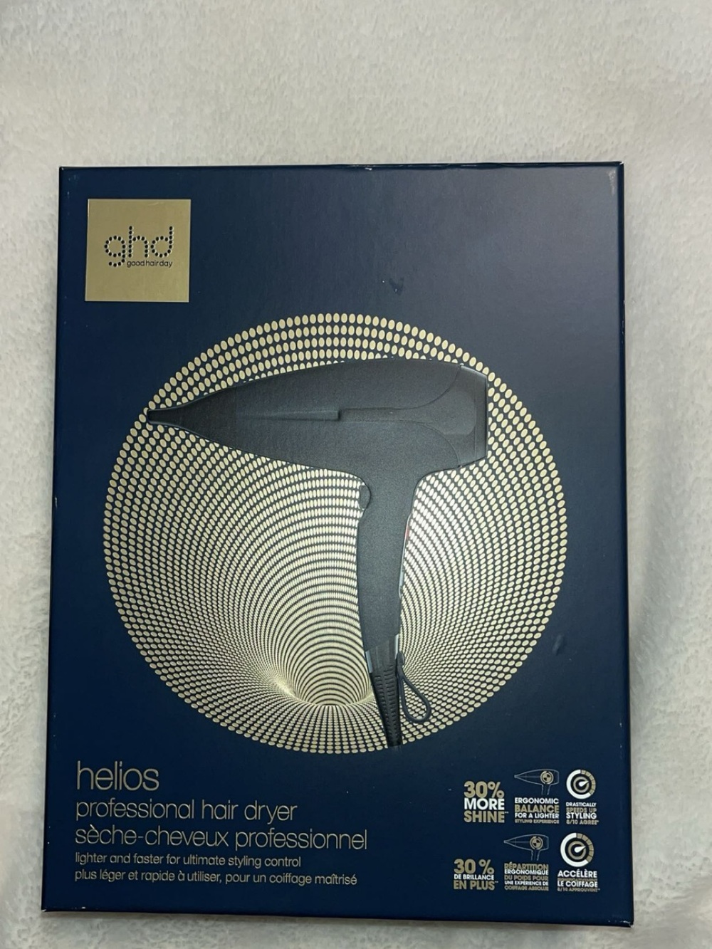 ghd Helios Hair Dryer Box - Navy and Gold